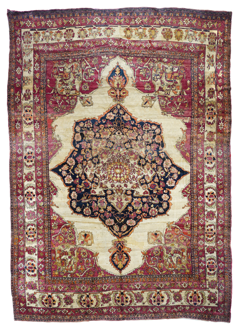 Antique Lavar Kerman Rug 9'6'' x 13'3''