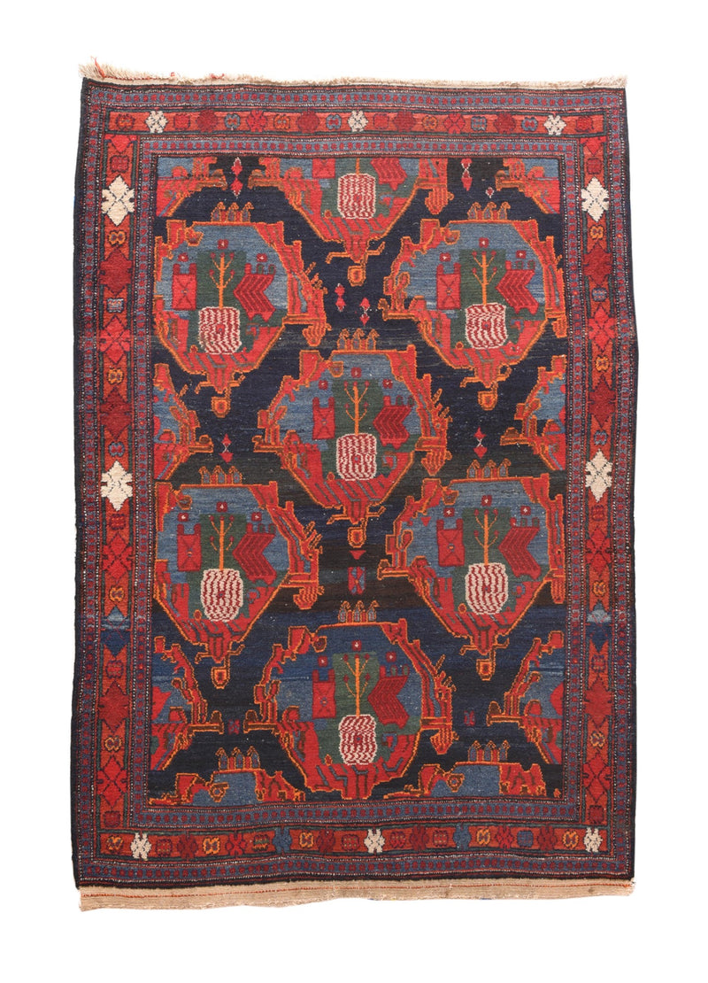 Persian Senneh Wool on Cotton 3'7'' x 5'1''