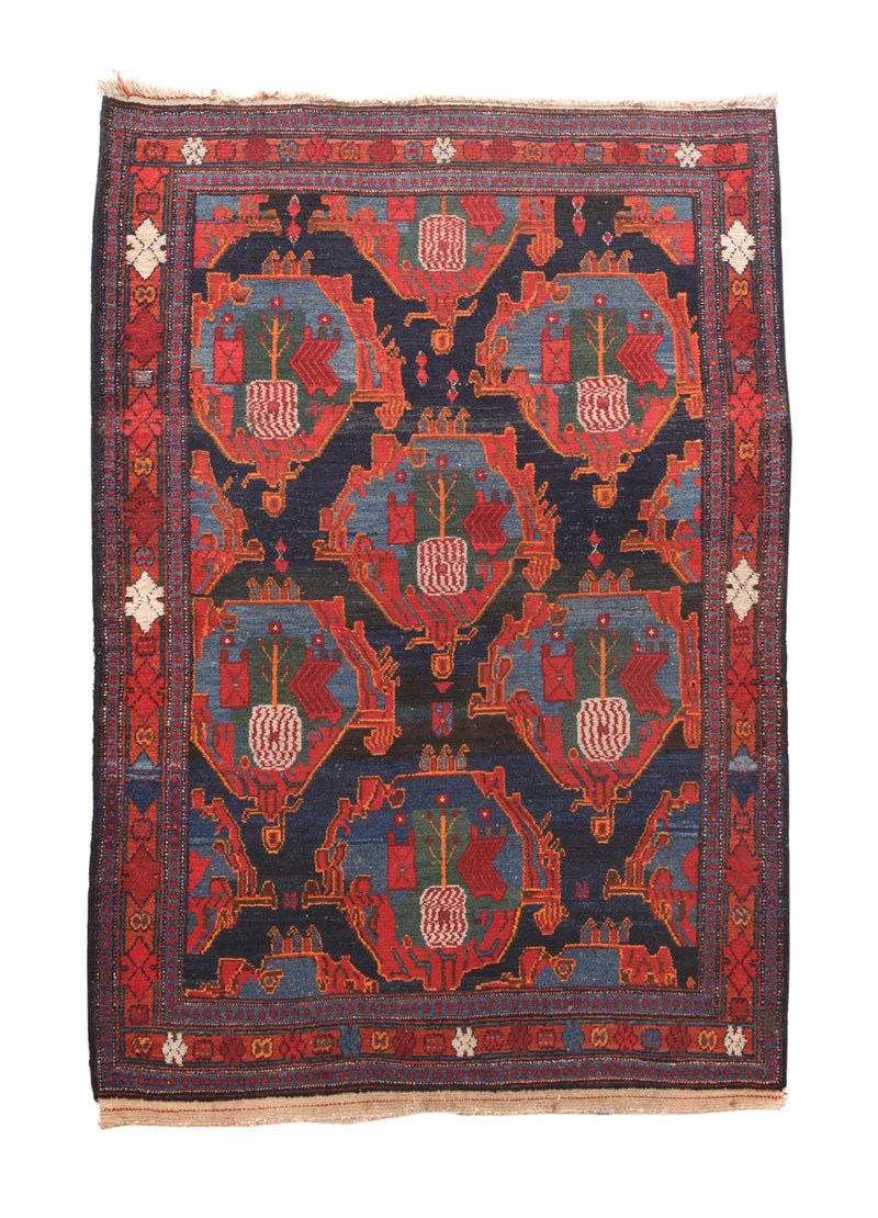 Persian Senneh Wool on Cotton 3'7''x5'1''