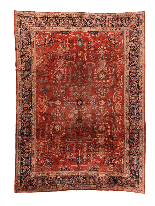 Persian Farahan Sarouk Wool on Cotton 8'8''x11'11''