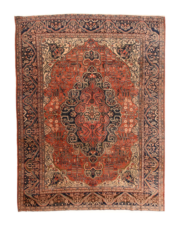 Persian Farahan Sarouk Wool on Cotton 8'6''x11'