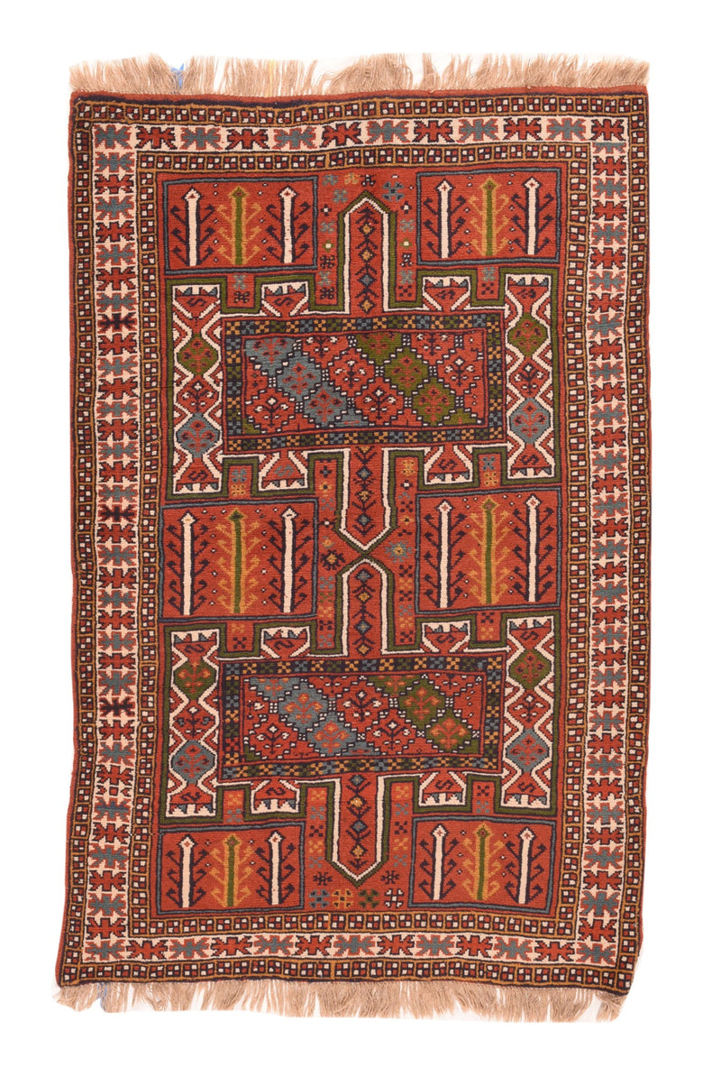 Persian Kurdish Wool on wool 3'9'' x 6'2''
