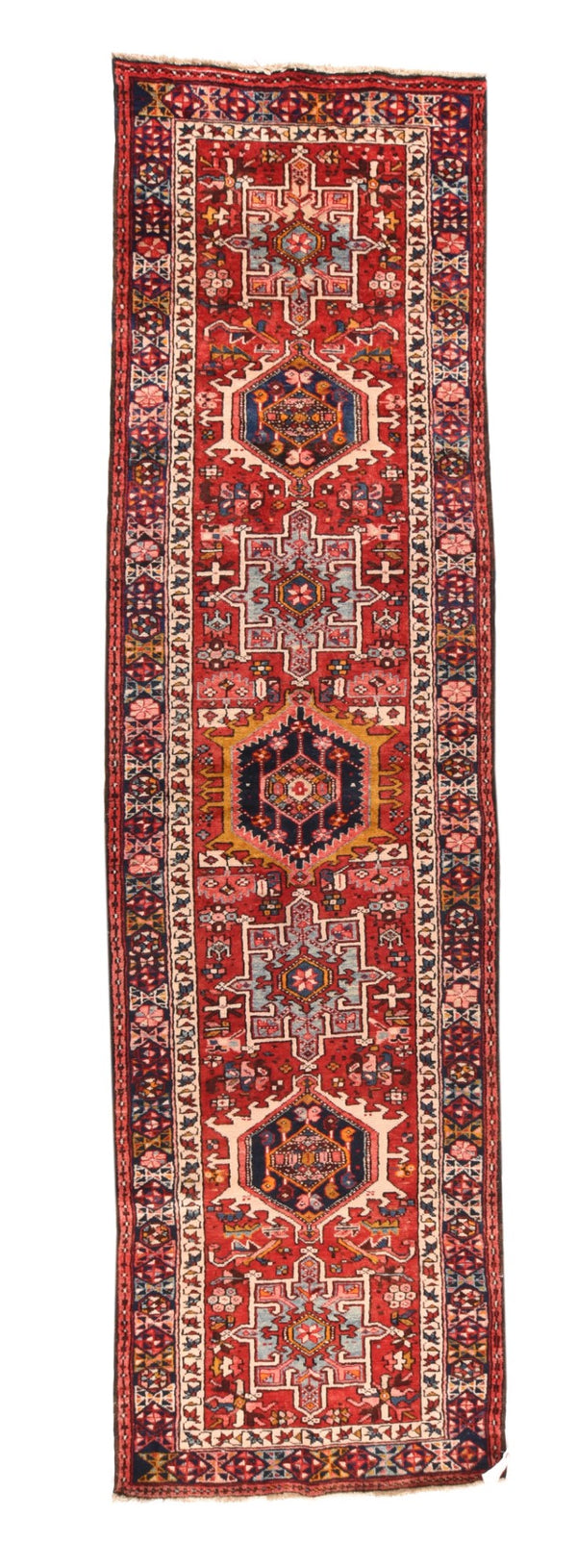 Iran Persian Karajeh Heriz Wool on Cotton 3'10''x9'