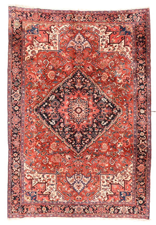 Persian Heriz Wool on Cotton 9'x13'