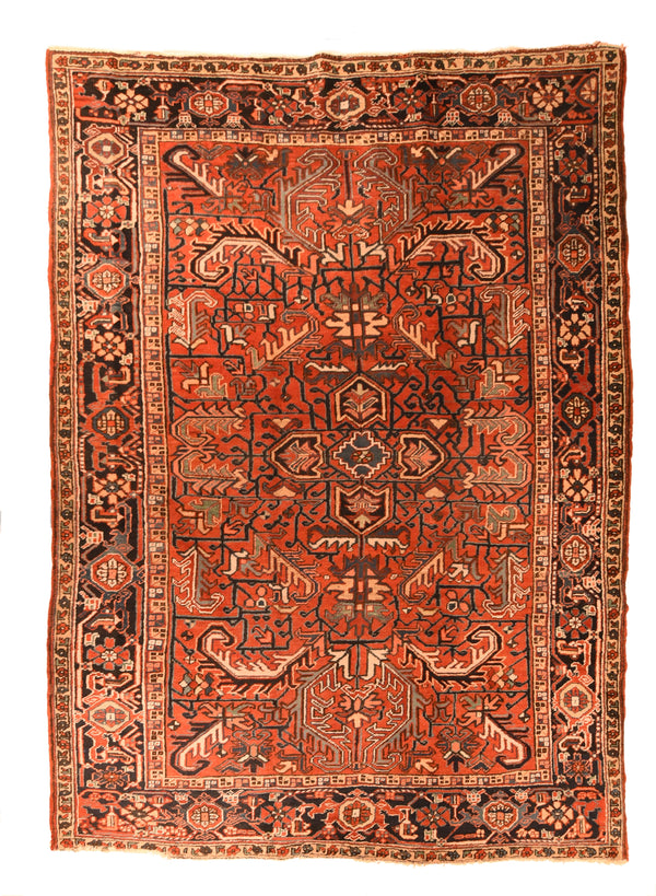 Persian Heriz Wool on Cotton 6'2''x9'