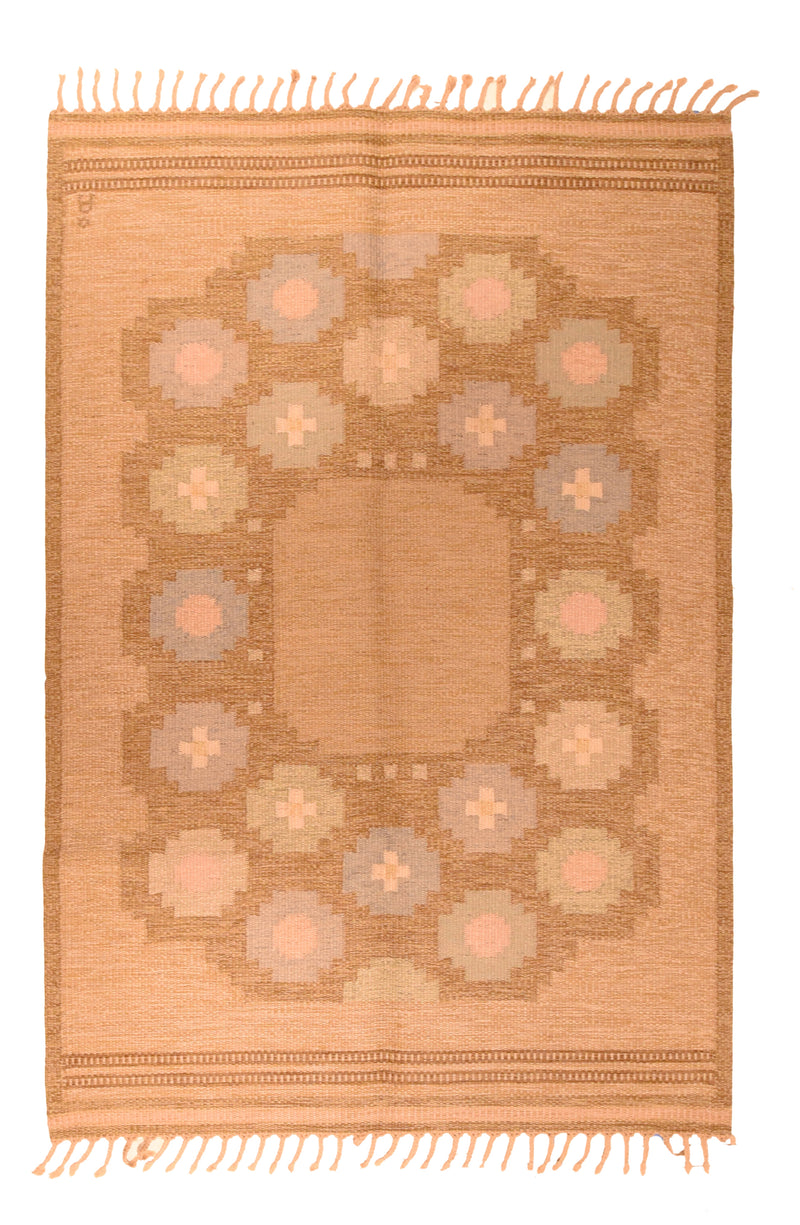 Swedish Kilim Wool on Cotton 4'6'' x 6'8''
