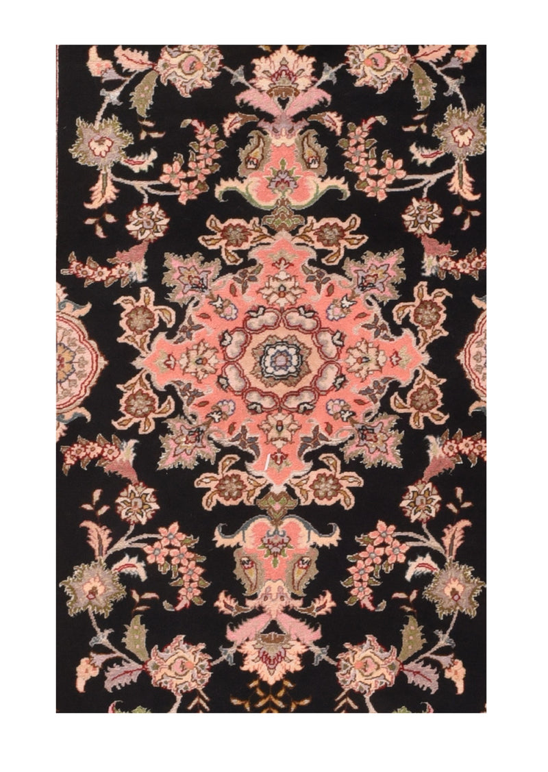 Black Tabriz Rug 2'9'' x 6'4''