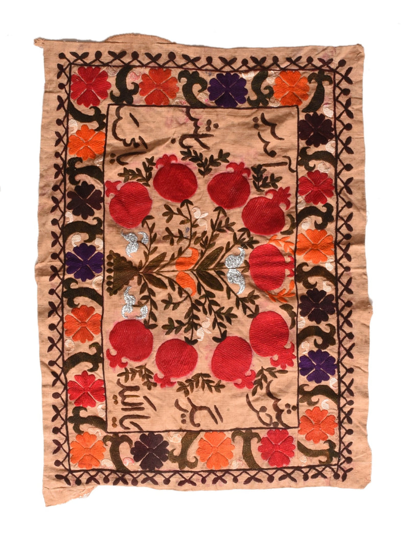 Uzbak Suzani Embroidery Silk on Cotton 2' x 2'7''