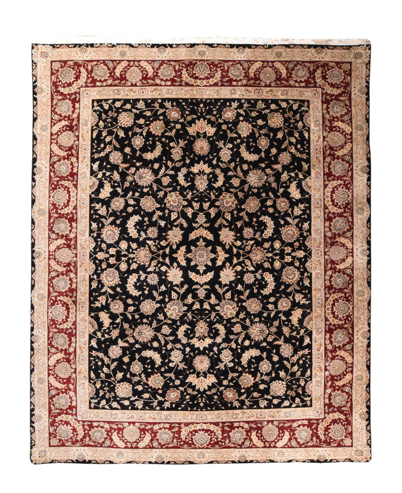 Pakistan Tabriz Wool & Silk on Cotton 7'9''x9'9''
