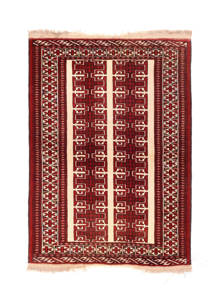 Vintage Turkeman Rug 3'3'' x 4'4''
