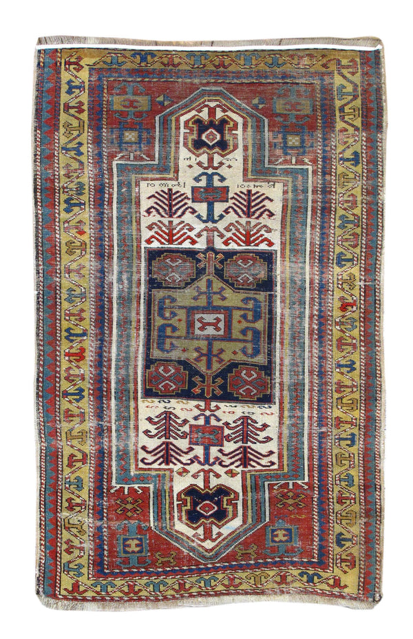 Antique Fakhralou Kazak Rug 3'0'' x 4'10''